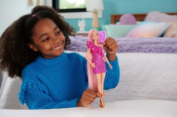 Barbie Upuzun Muhteşem Saçlı Bebekler Pembe Saçlı Bebek, Oyuncak