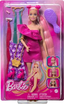 Barbie Upuzun Muhteşem Saçlı Bebekler Pembe Saçlı Bebek, Oyuncak