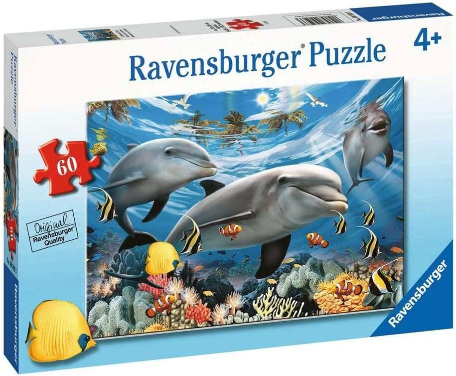 Ravensburger 95933 Yunuslar Puzzle, 60 Parça, Çok Renkli