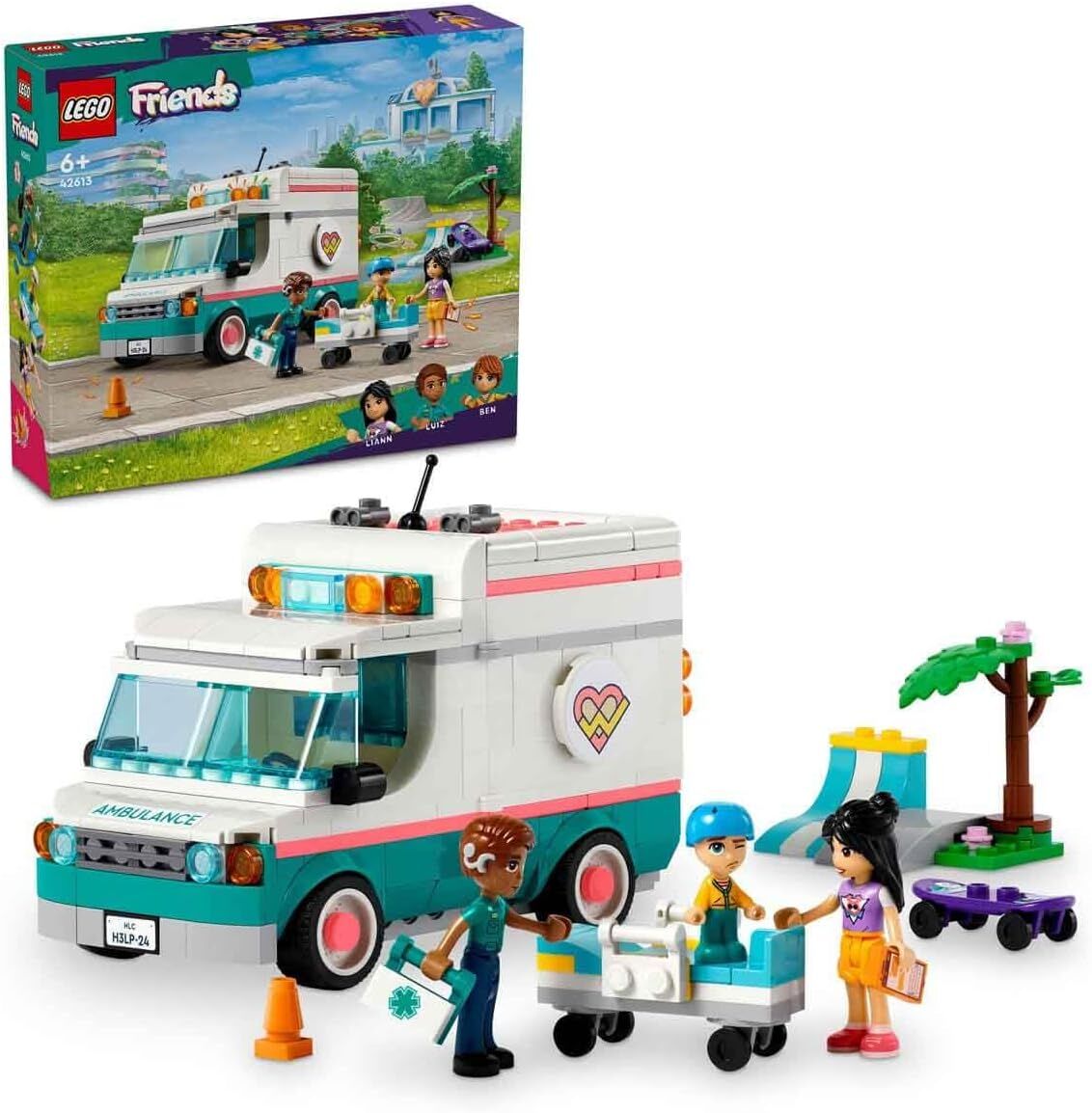 LEGO® Friends Heartlake City Hastane Ambulansı 42613-6 Yaş ve Üzeri Çocuklar için Yaratıcı Oyuncak Yapım Seti (344 Parça)