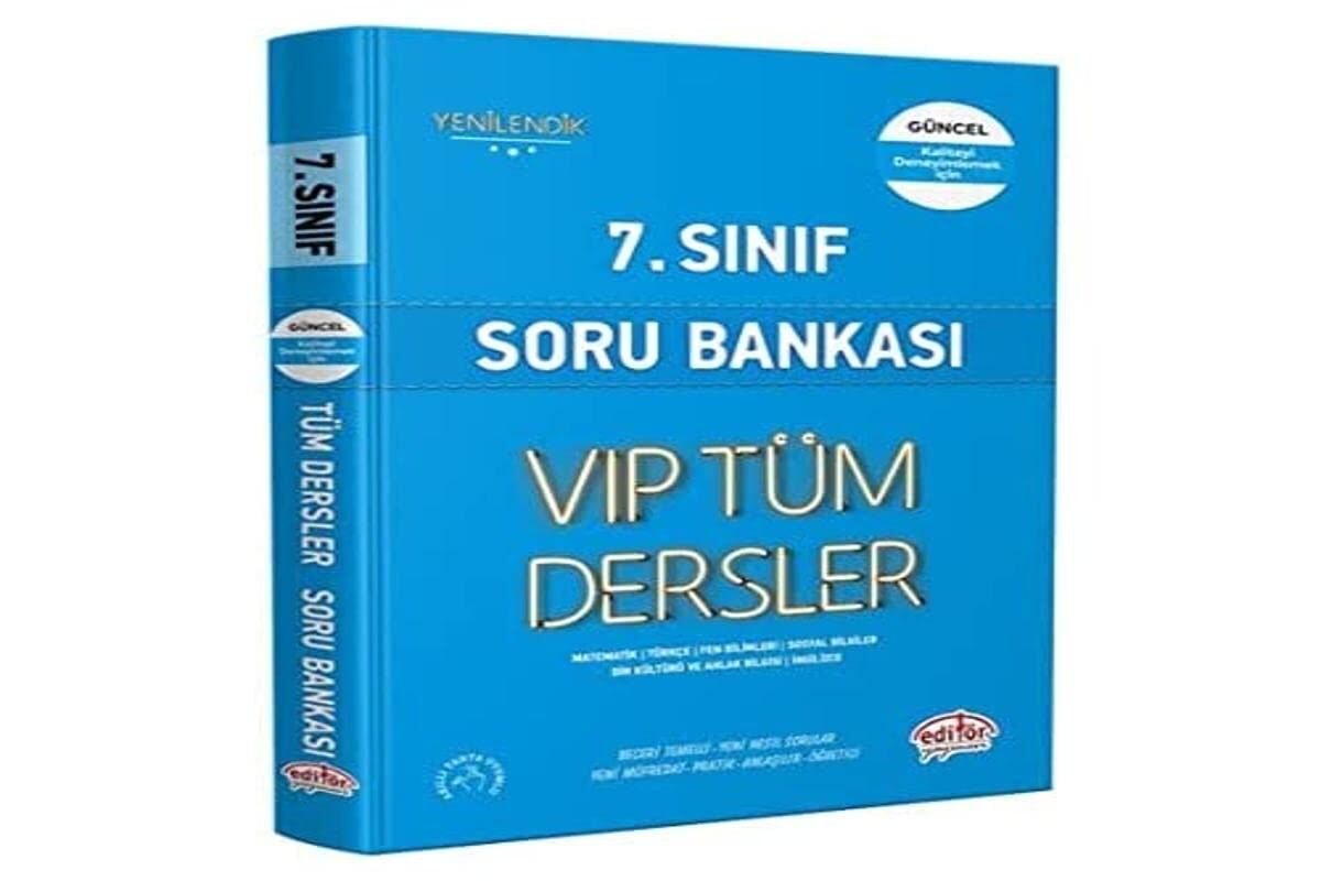 Editör 7. Sınıf VIP Tüm Dersler Soru Bankası Mavi Kitap