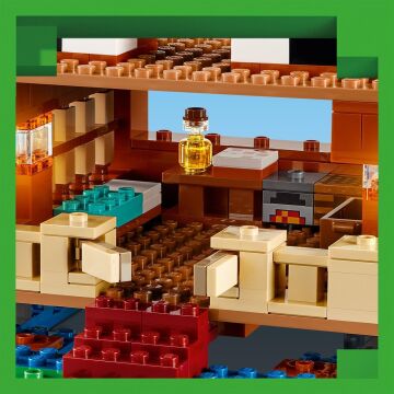 LEGO Minecraft Kurbağa Evi 21256-8 Yaş ve Üzeri Macera Oyunları Seven Çocuklar İçin Yaratıcı Oyuncak Yapım Seti (400 Parça)