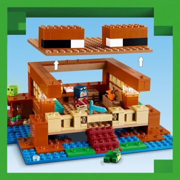 LEGO Minecraft Kurbağa Evi 21256-8 Yaş ve Üzeri Macera Oyunları Seven Çocuklar İçin Yaratıcı Oyuncak Yapım Seti (400 Parça)