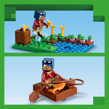 LEGO Minecraft Kurbağa Evi 21256-8 Yaş ve Üzeri Macera Oyunları Seven Çocuklar İçin Yaratıcı Oyuncak Yapım Seti (400 Parça)