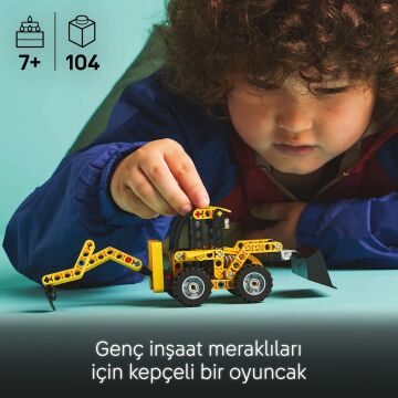 LEGO Technic Kazıcı Yükleyici 42197 – 7 Yaş ve Üzeri Kız ve Erkek Çocukları için Arka Kazıcı, Kepçe ve Dengeleyici İçeren Yapım Seti, Hediye Fikri (104 Parça)