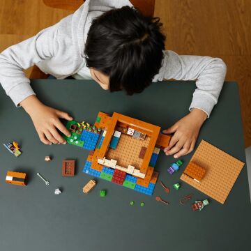 LEGO Minecraft Kurbağa Evi 21256-8 Yaş ve Üzeri Macera Oyunları Seven Çocuklar İçin Yaratıcı Oyuncak Yapım Seti (400 Parça)