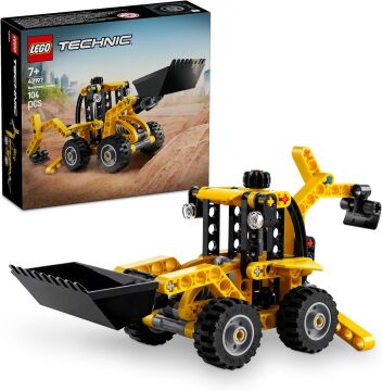 LEGO Technic Kazıcı Yükleyici 42197 – 7 Yaş ve Üzeri Kız ve Erkek Çocukları için Arka Kazıcı, Kepçe ve Dengeleyici İçeren Yapım Seti, Hediye Fikri (104 Parça)