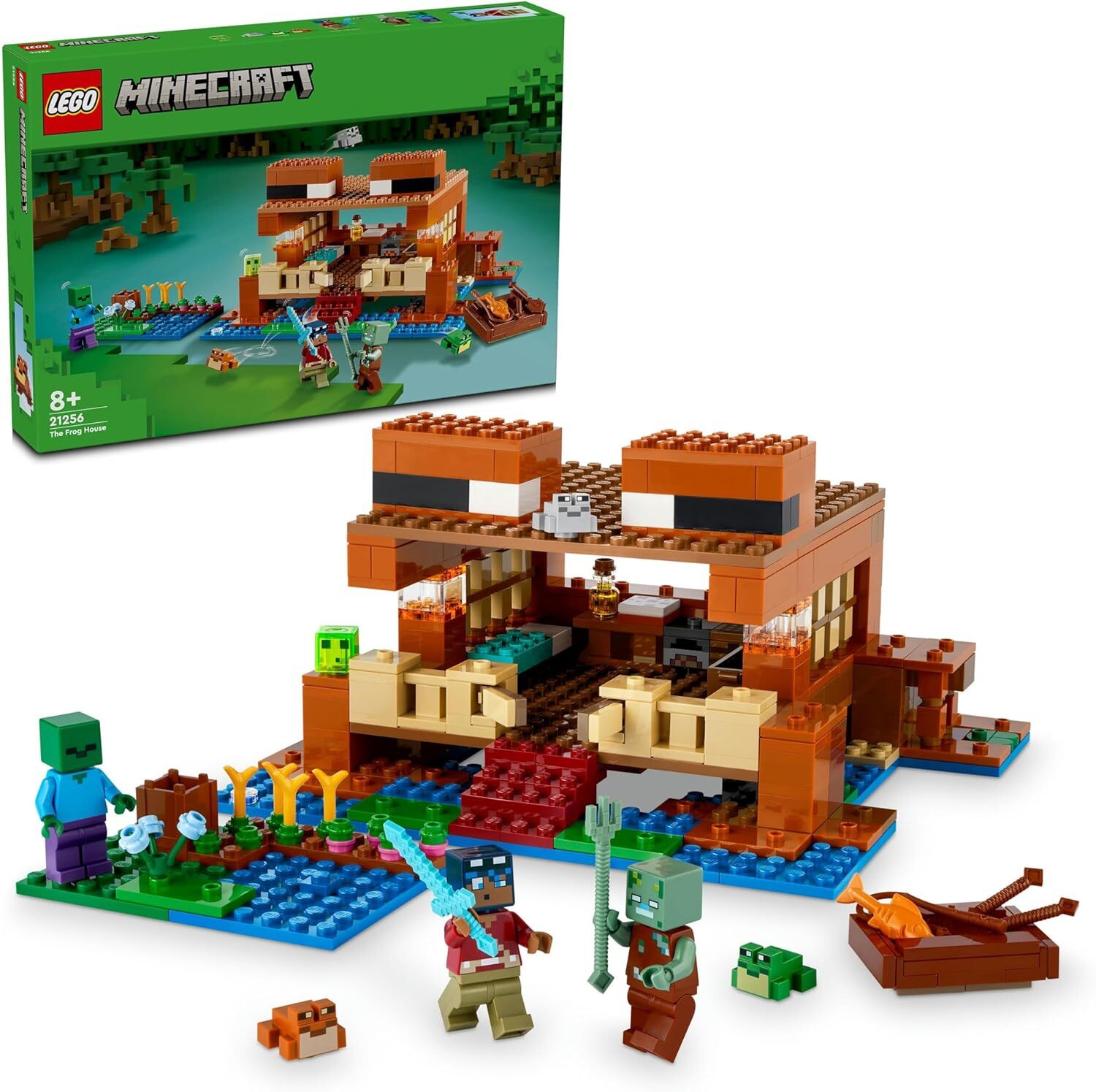 LEGO Minecraft Kurbağa Evi 21256-8 Yaş ve Üzeri Macera Oyunları Seven Çocuklar İçin Yaratıcı Oyuncak Yapım Seti (400 Parça)