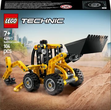 LEGO Technic Kazıcı Yükleyici 42197 – 7 Yaş ve Üzeri Kız ve Erkek Çocukları için Arka Kazıcı, Kepçe ve Dengeleyici İçeren Yapım Seti, Hediye Fikri (104 Parça)