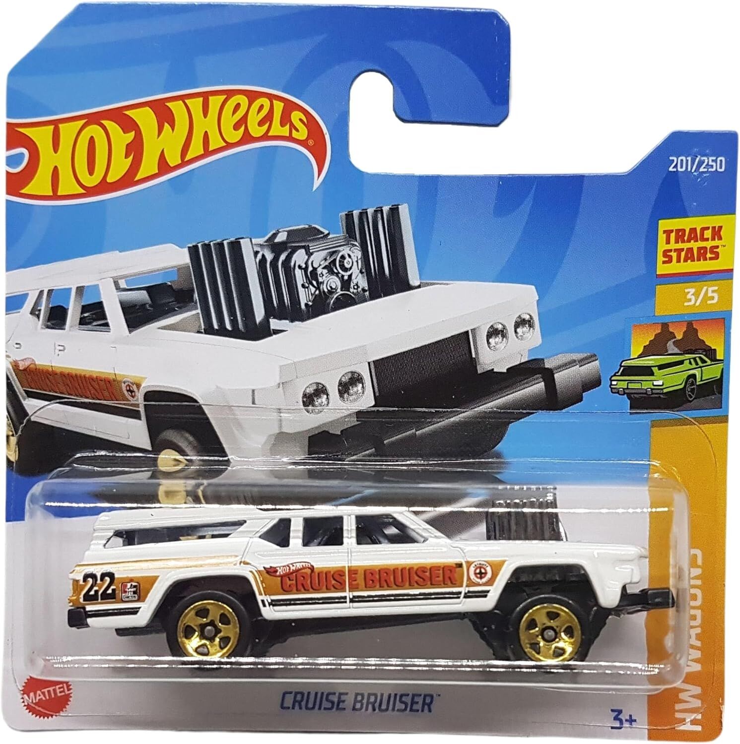 Hot Wheels - Cruise Bruiser - HW Wagons 3/5 - HCX72 - Short Card - Track Stars - Beyaz - Mattel 2022