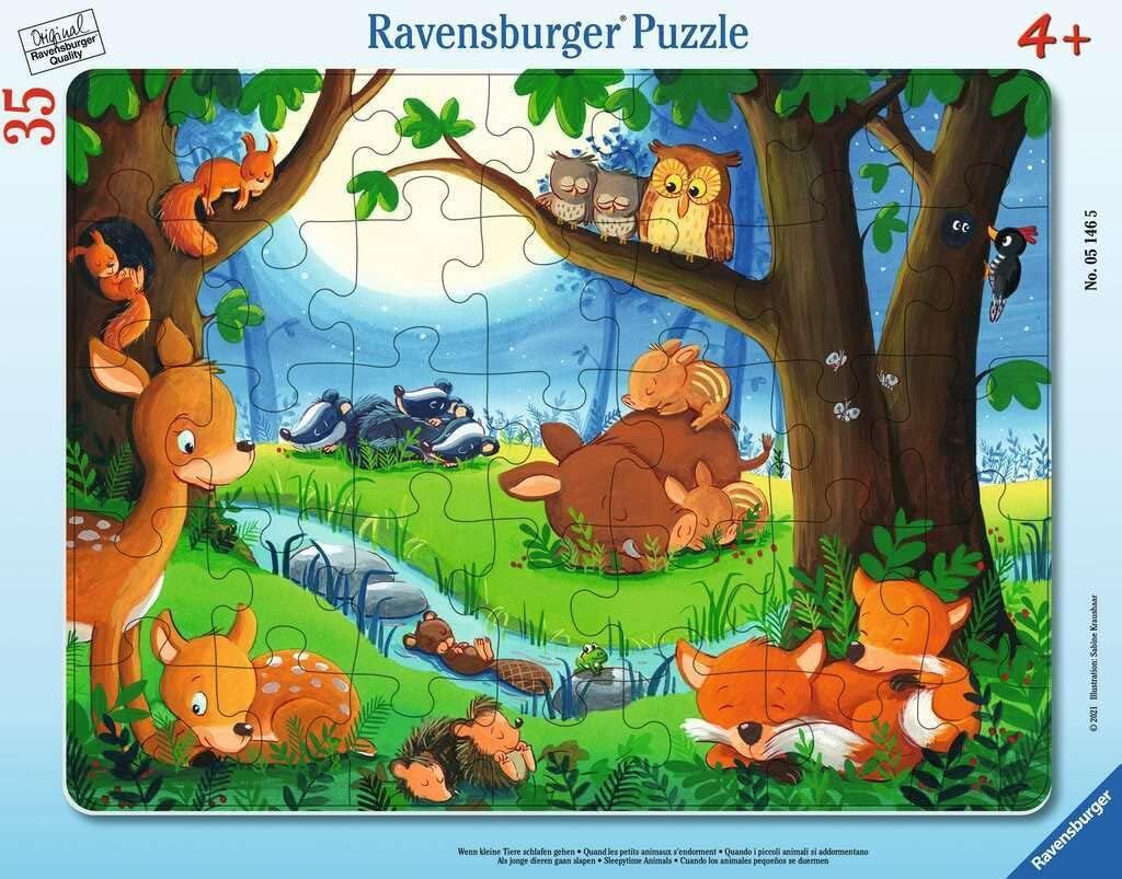 Ravensburger 051465 35p BÇer Puz Hayvancıklar, Çok Renkli