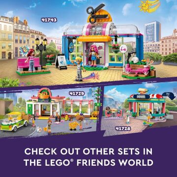 LEGO® Friends Kuaför Salonu 41743-6 Yaş ve Üzeri Çocuklar için 3 Mini Bebek ve Aksesuarlar İçeren Yaratıcı Oyuncak Yapım Seti (401 Parça)