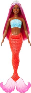 Barbie Dreamtopia Deniz Kızı Bebekler - Kırmızı Kuyruk Beyaz Taç