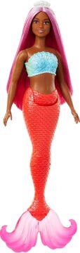 Barbie Dreamtopia Deniz Kızı Bebekler - Kırmızı Kuyruk Beyaz Taç