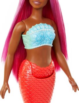 Barbie Dreamtopia Deniz Kızı Bebekler - Kırmızı Kuyruk Beyaz Taç