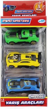 Mega brands Die Cast Metal 3'lü Yarış Arabaları Yeşil Araçlı