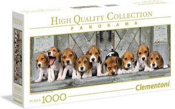 Clementoni - 1000 Parça High Quality Collection Panorama Yetişkin Puzzle - Beagles