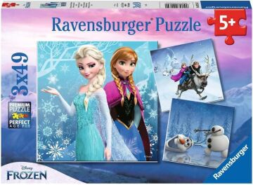Ravensburger 92642 Frozen Kış Macerası 3'lü 49 Parça Yapboz