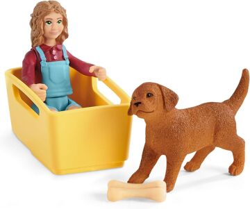 Schleich 42543 Farm World Yavru Köpek Arabası
