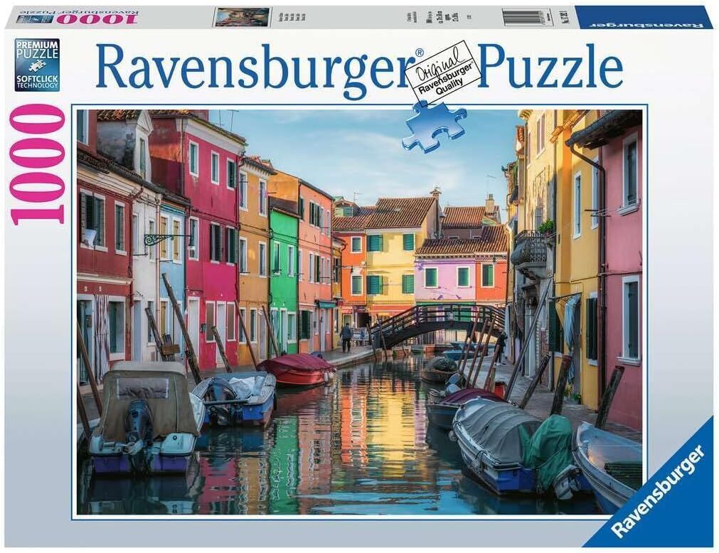 Ravensburger Yapboz 17392 Burano İtalya'da - 14 yaşından büyük çocuklar ve yetişkinler için 1000 parça yapboz, siyah