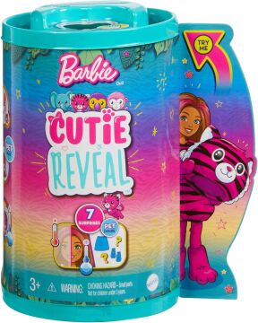 Barbie Cutie Reveal Bebekler Chelsea Tropikal Orman Serisi - Kaplan, 3 yaş ve üzeri, HKR15
