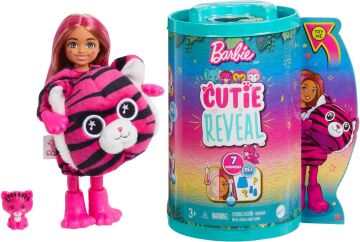 Barbie Cutie Reveal Bebekler Chelsea Tropikal Orman Serisi - Kaplan, 3 yaş ve üzeri, HKR15