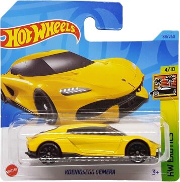 Hot Wheels - Koenigsegg Gemera - HW Exotics 4/10 - HKH95 - Short Card - Supersportwagen - sarı - Mattel 2023