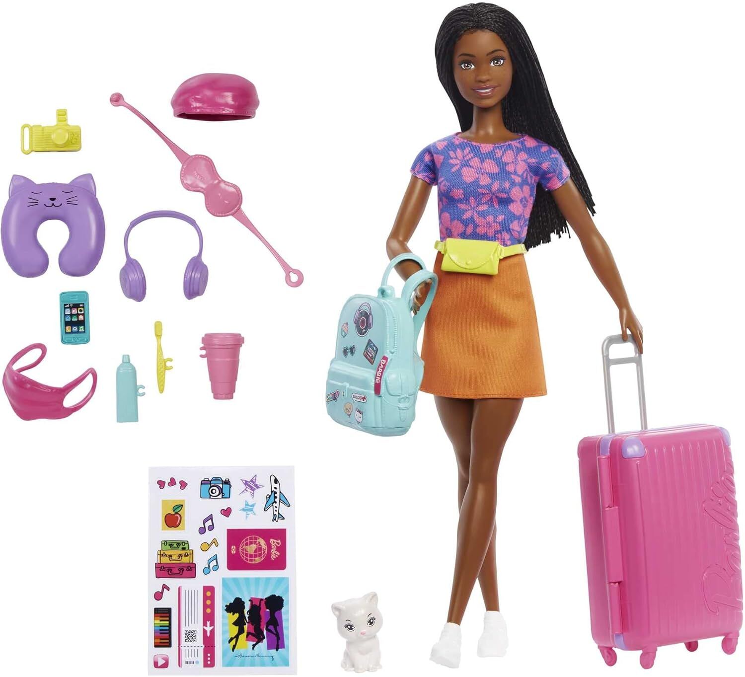Barbie Brooklyn Seyahatte Bebeği ve Aksesuarları, 3 yaş ve üzeri, HGX55