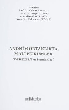 Anonim Ortaklıkta Mali Hükümler: Dersler'den Süzülenler