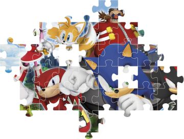 Clementoni - 27159 - Süper Renkli Yapboz Sonic - 104 Parça - Yapboz 6 Yaşından İtibaren 104 Parça, Özel Aydınlatma ve Renk Yoğunluğu ile Renkli Çocuk Yapbozu, Çocuklar için Beceri Oyunu