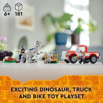 LEGO® Jurassic World Blue ve Beta Velociraptor Yakalama 76946-6 Yaş ve Üzeri Çocuklar için Dinozor Oyuncağı Yapım Seti (181 Parça)