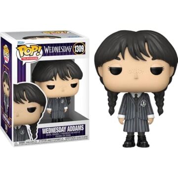 POP Wednesday - Wednesday Addams Funko Vinil Figür (Uyumlu Kutu Koruyucu Kılıf ile birlikte), Çok Renkli, 9,5 cm