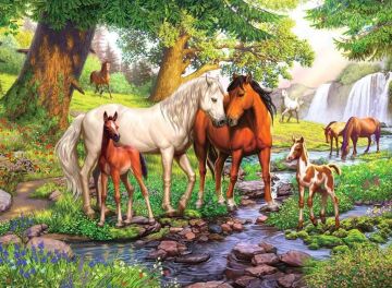 Ravensburger Puz Nehirde Atlar Yapboz, 300 parça