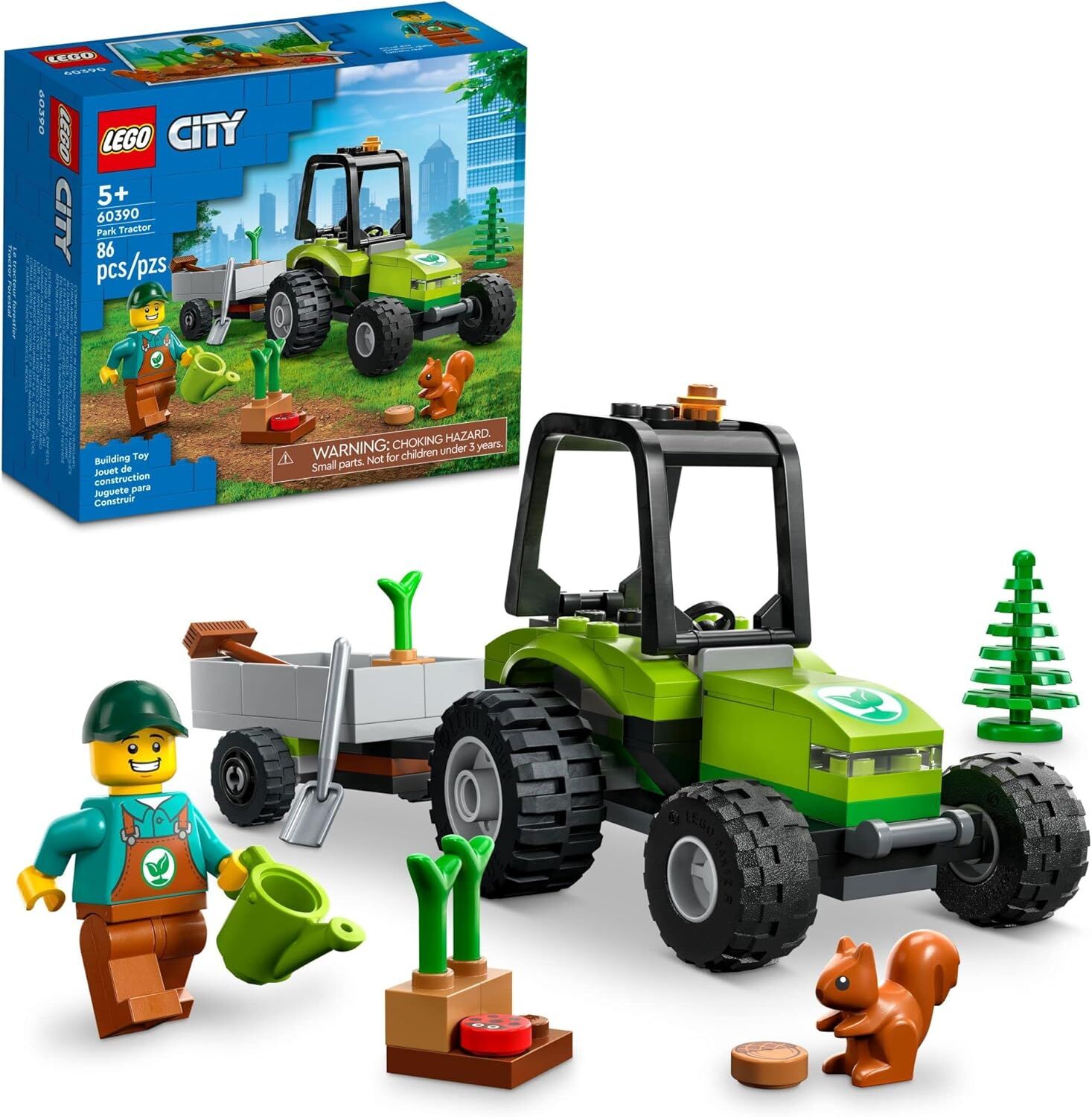 LEGO® City Park Traktörü 60390-5 Yaş ve Üzeri Çocuklar için Oyuncak Yapım Seti (86 Parça)