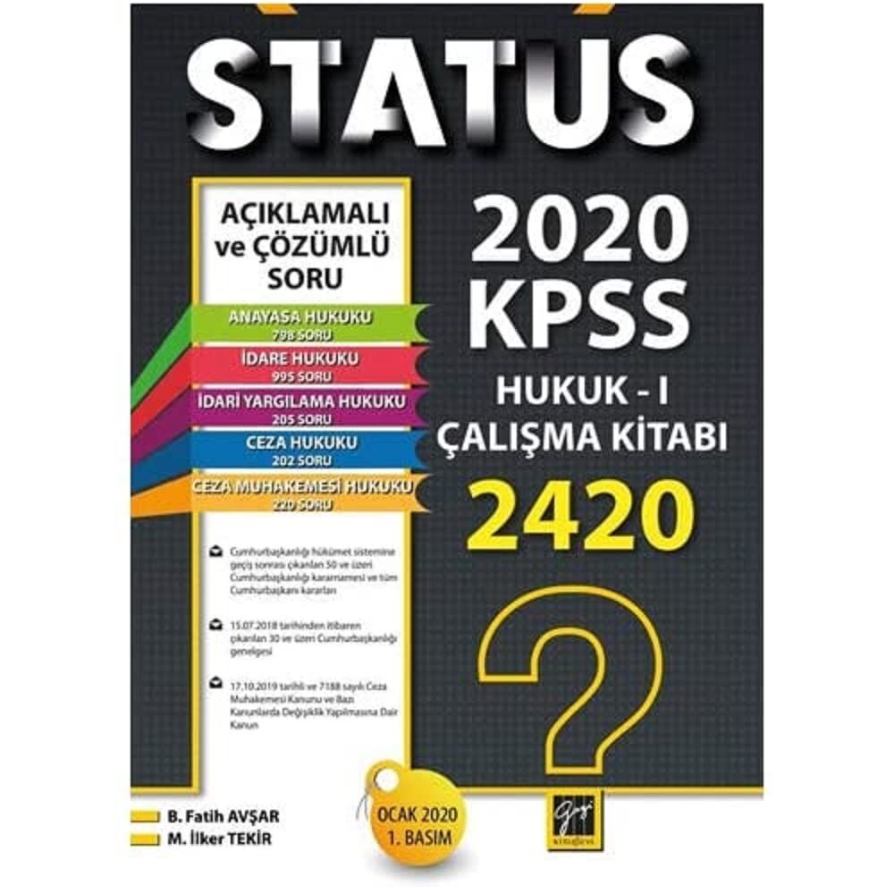 Status 2020 KPSS Hukuk - 1 Çalışma Kitabı