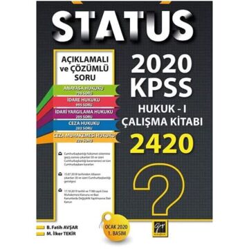 Status 2020 KPSS Hukuk - 1 Çalışma Kitabı