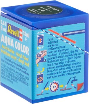 Revell - Su Bazlı Maket Boyası Siyah Yeşil Mat 18 Ml (36140)
