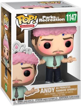 Parks and Rec - Andy Dwyer Prenses Gökkuşağı Işıltılı Funko Pop! Vinil Figür (Uyumlu Pop Box Koruyucu Kılıfla Birlikte)