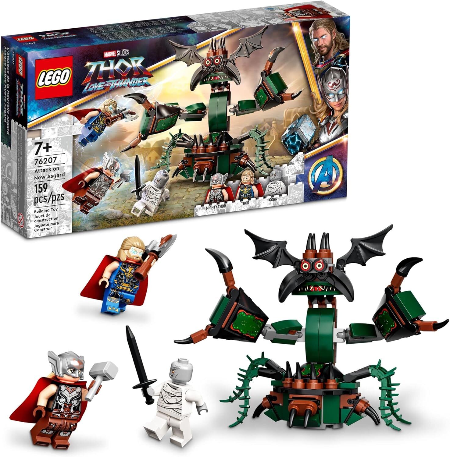 LEGO Marvel Yeni Asgard’a Saldırı 76207 - 7 Yaş ve Üzeri için 2 Minifigürlü Oyuncak Yapım Seti (159 Parça)