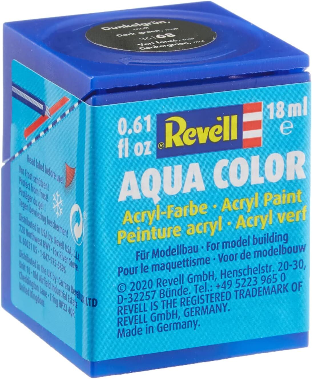 Revell - Su Bazlı Maket Boyası Koyu Yeşil Mat Raf 18 Ml (36168)