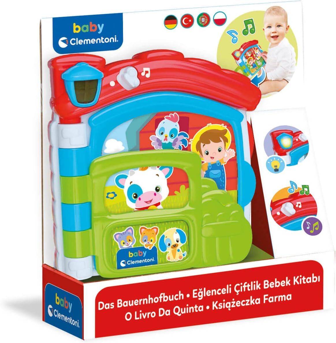 Clementoni - Bebek Kitabı Oyuncak, Hayvan Sesleri