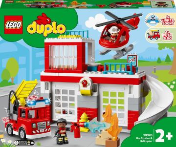LEGO® DUPLO® Kurtarma İtfaiye Merkezi ve Helikopter 10970 - Çocuklar İçin Yaratıcı Oyuncak Yapım Seti (117 Parça)