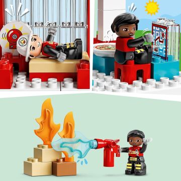 LEGO® DUPLO® Kurtarma İtfaiye Merkezi ve Helikopter 10970 - Çocuklar İçin Yaratıcı Oyuncak Yapım Seti (117 Parça)