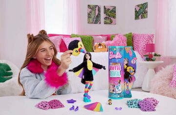 Barbie Cutie Reveal Bebekler Tropikal Orman Serisi - Tukan, 3 yaş ve üzeri, HKR00