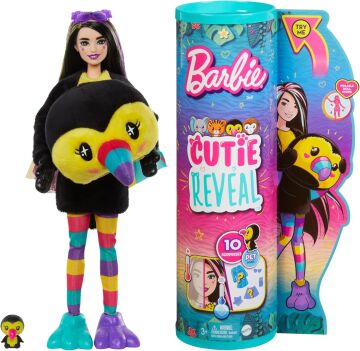 Barbie Cutie Reveal Bebekler Tropikal Orman Serisi - Tukan, 3 yaş ve üzeri, HKR00