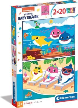 Clementoni - 2x20 Parça Puzzle - Baby Shark
