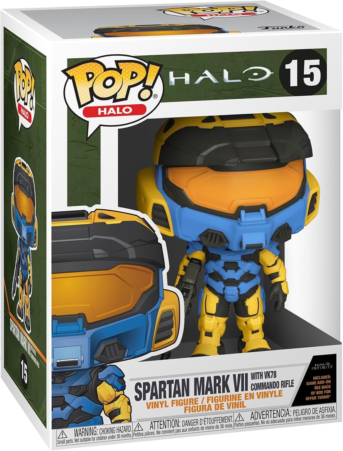 Funko Pop! Halo: Spartan Mark VII w / VK78 Commando Riffle - Yellow / Blue