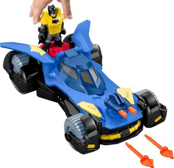 Imaginext DC Super Friends Delüks Batmobil, Batman Aksiyon Figürü ve 3 Adet Fırlatıcılı DHT64