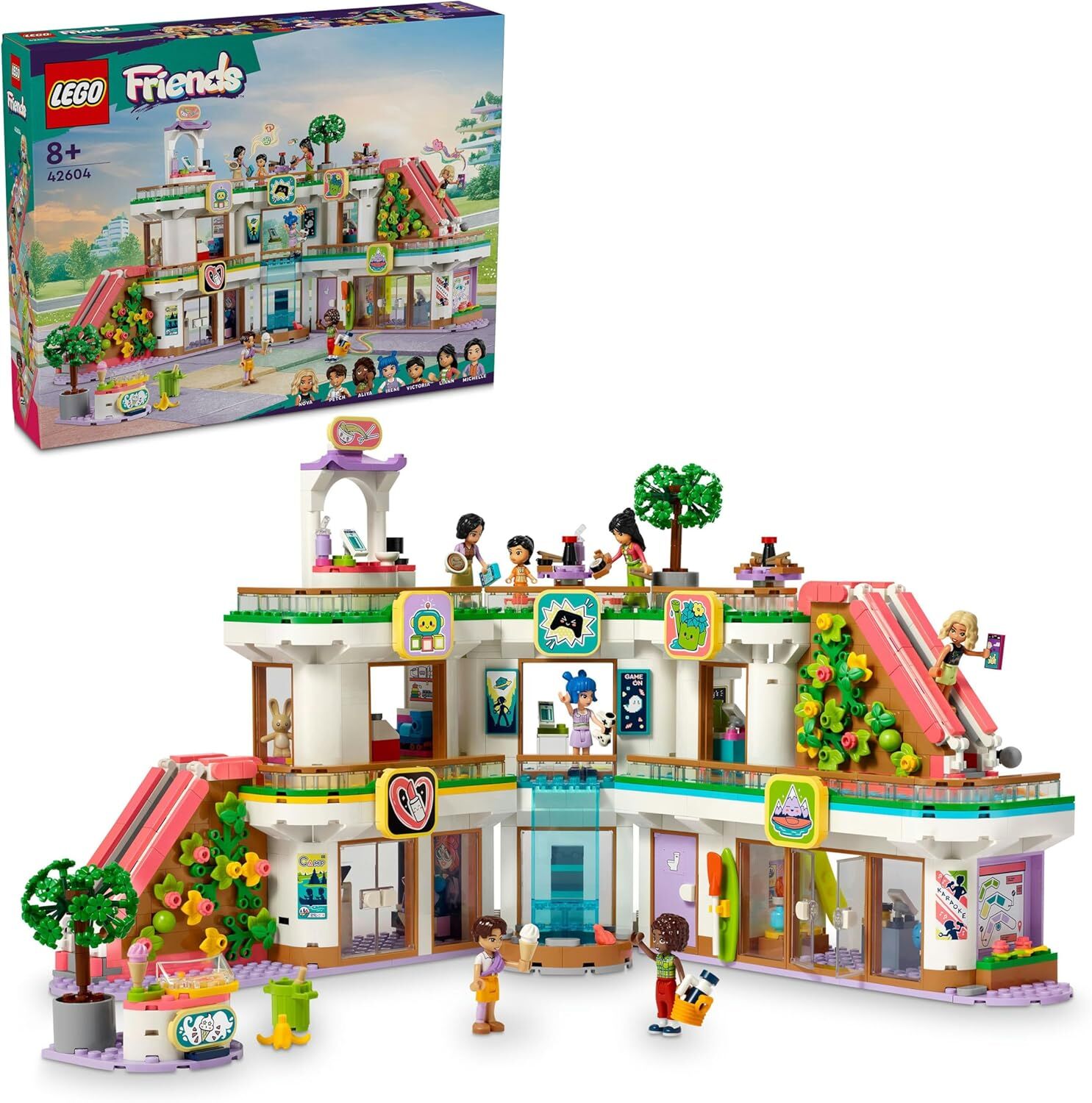 LEGO Friends Heartlake City Alışveriş Merkezi 42604-8 Yaş ve Üzeri Çocuklar için Sosyal Becerileri Geliştiren Yaratıcı Oyuncak Yapım Seti (1237 Parça)