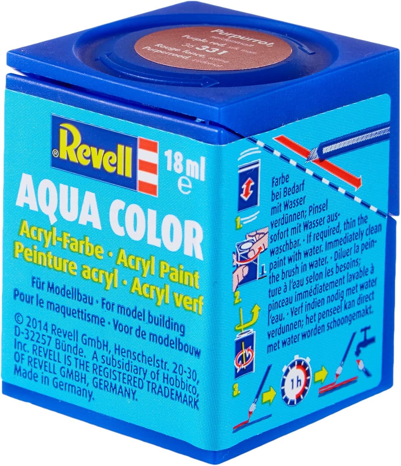 Revell - Su Bazlı Maket Boyası Mor Kırmızı İpek 18 Ml (36331)